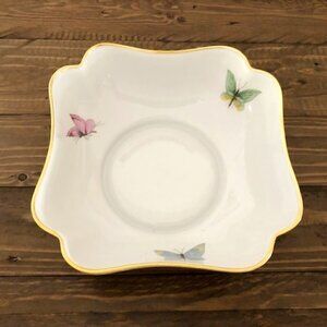 Vintage Limoges France Square Butterfly Bowl Dish W/ Gold Trim
